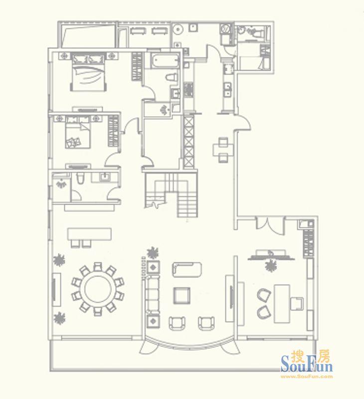 2座1801单元复式(下)户型