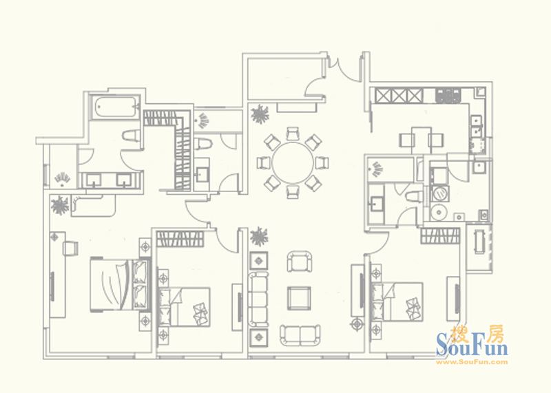 1座02单元3-21层户型