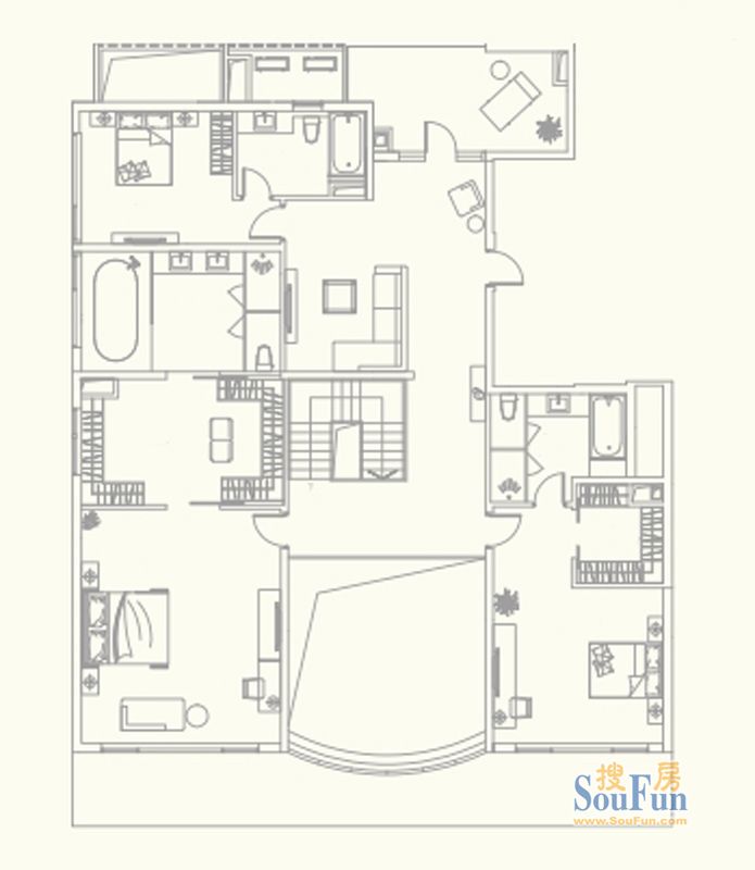2座1801单元复式(上)户型