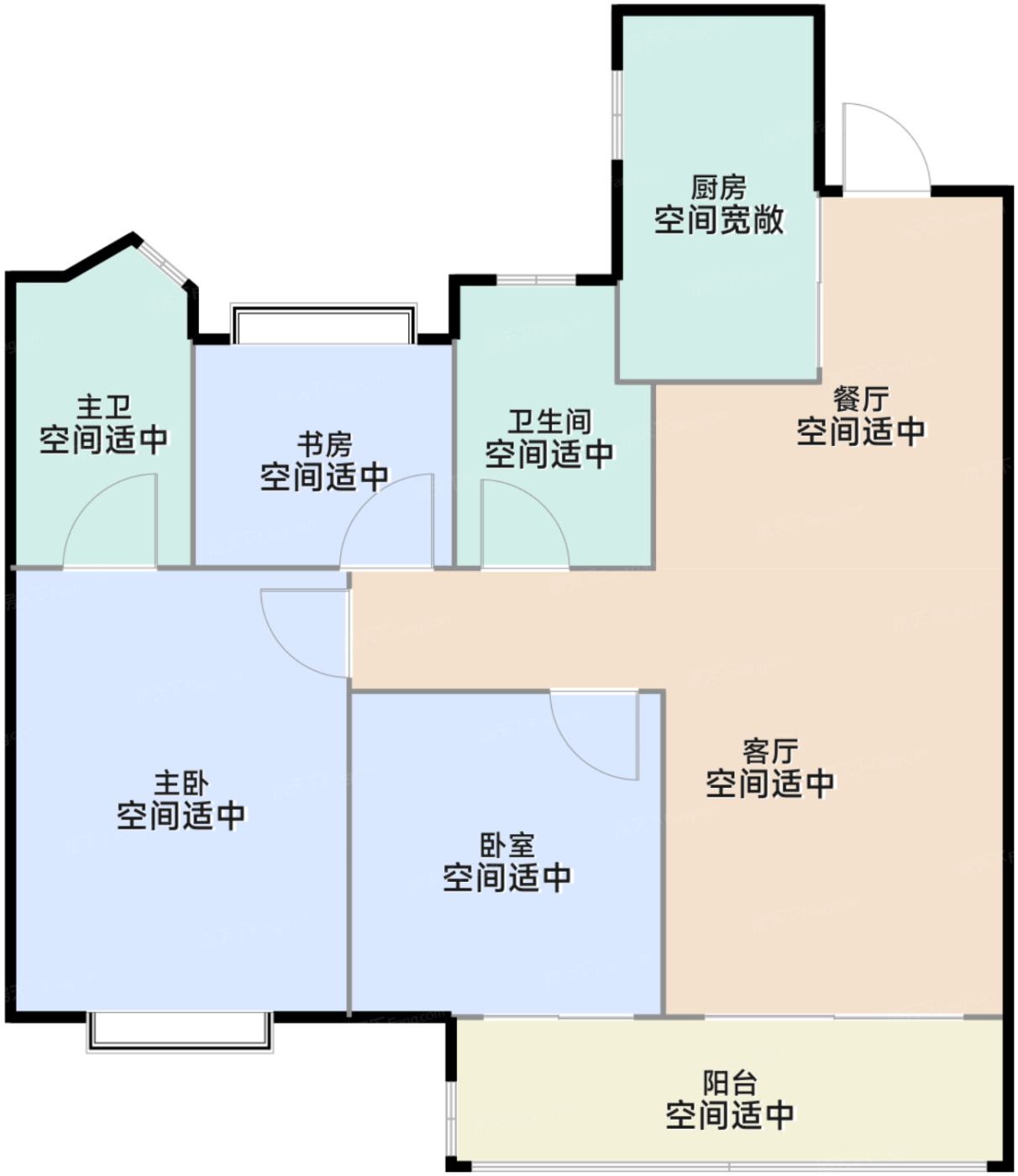 99平三房户型(中间套)